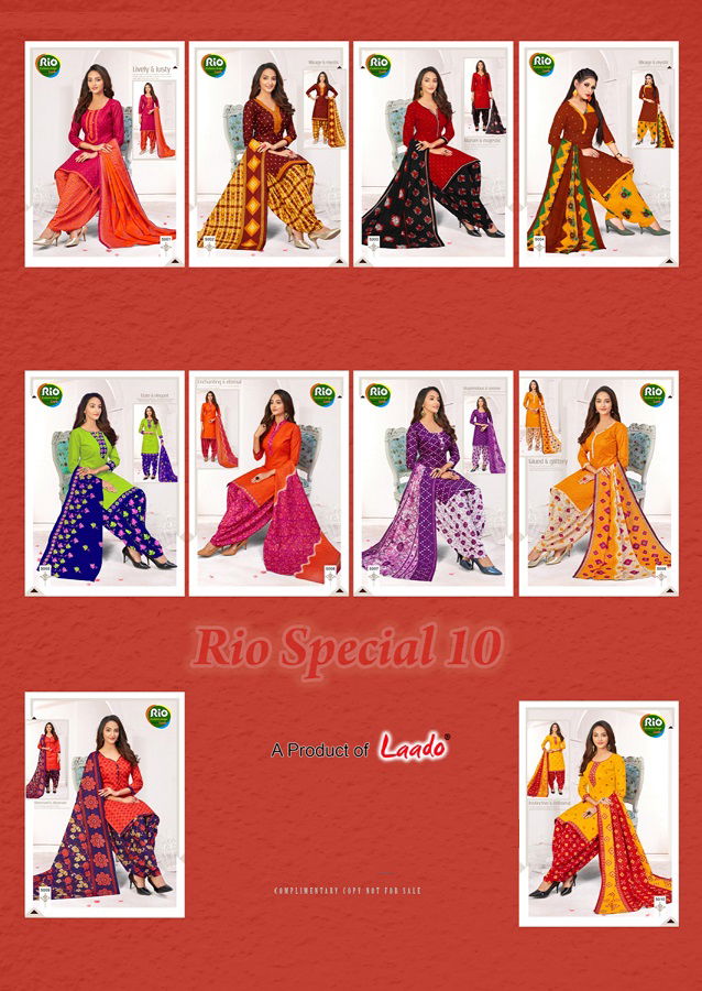 Laado Rio Special 10 Casual Regular Wear Printed Pure Cotton Dress Material Collection
